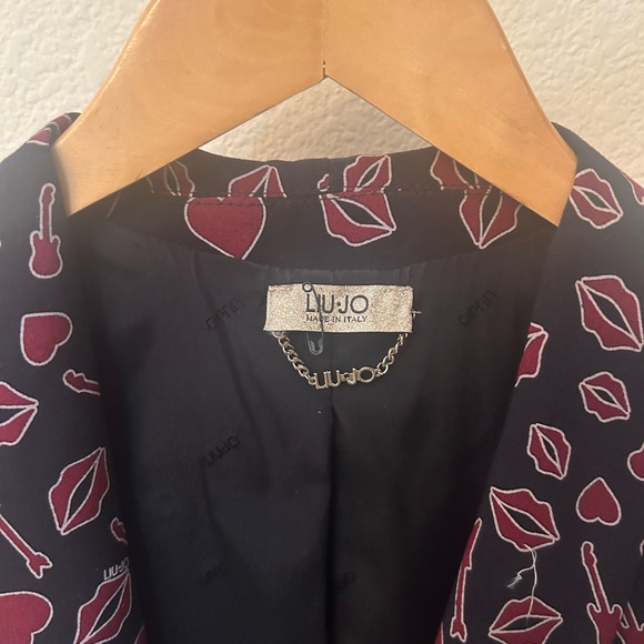 Liu Jo Jackets & Coats Red/Black Print Blazer - Made In Italy Size S - - Picture 5 of 7